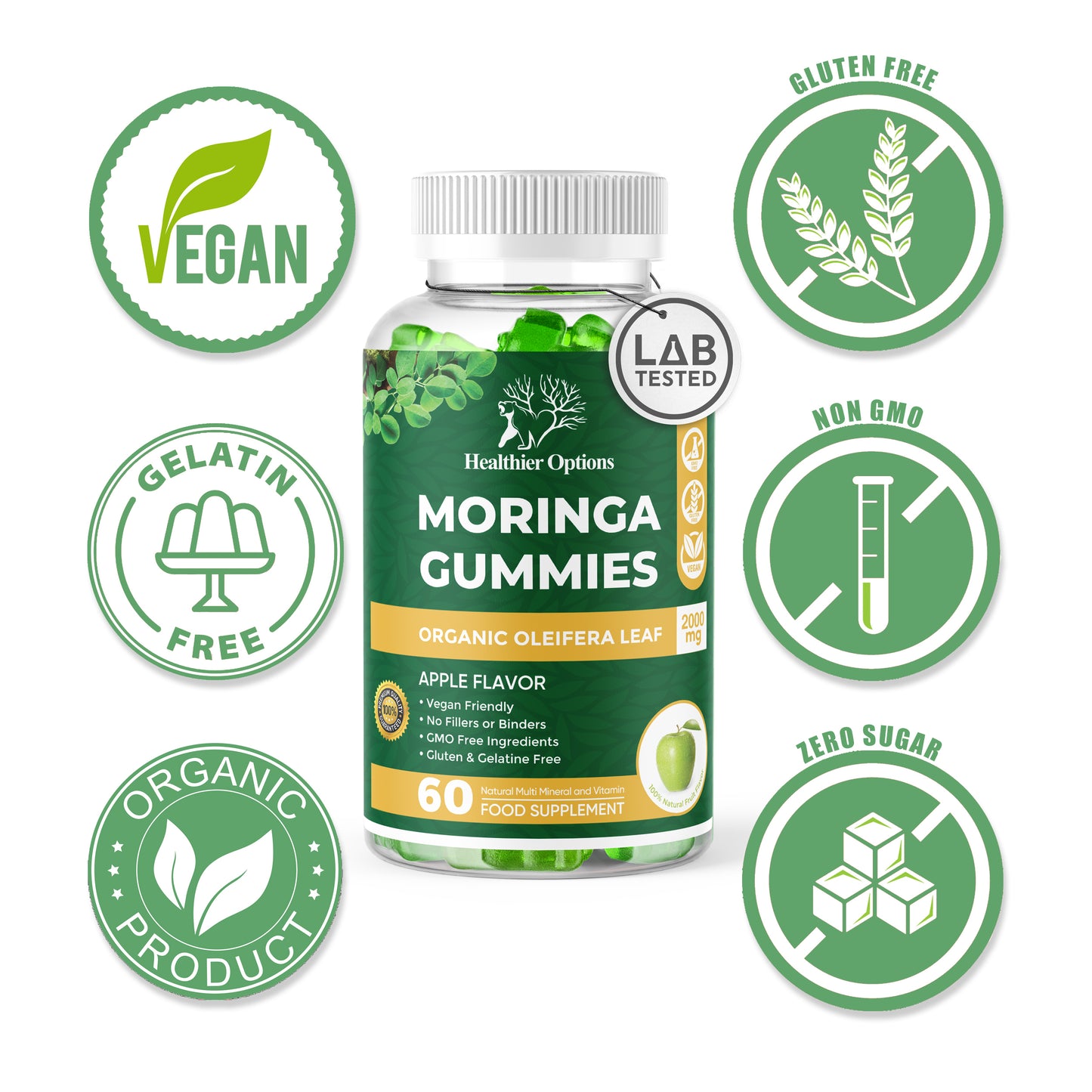 Moringa, Spirulina & Chlorella Gummies Apple Flavour