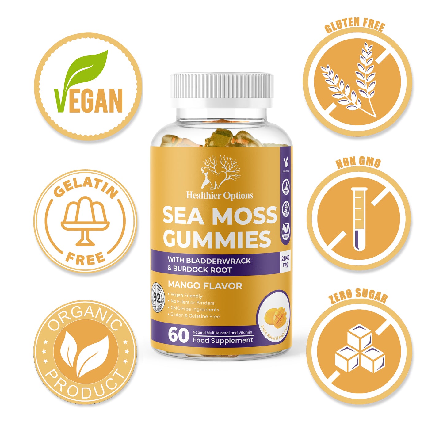 Sea Moss Gummies Mango Flavour