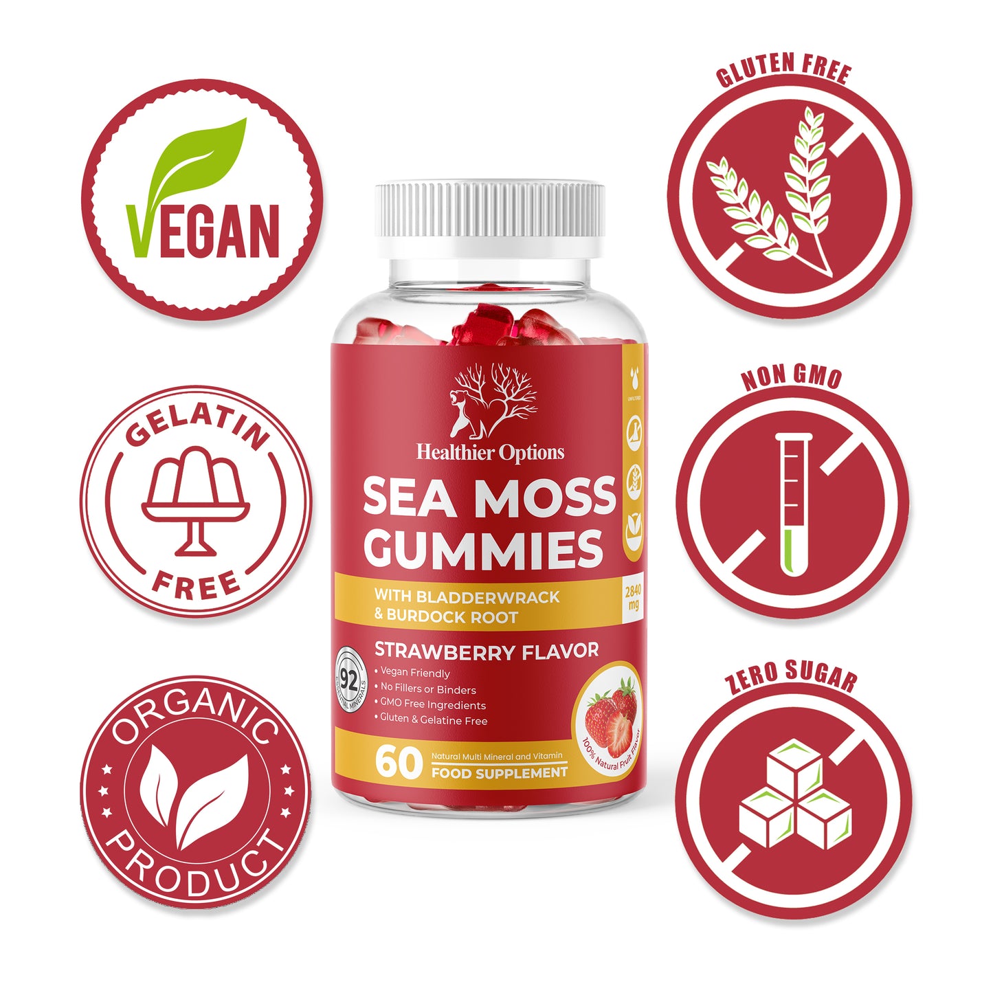 Sea Moss Gummies Strawberry Flavour