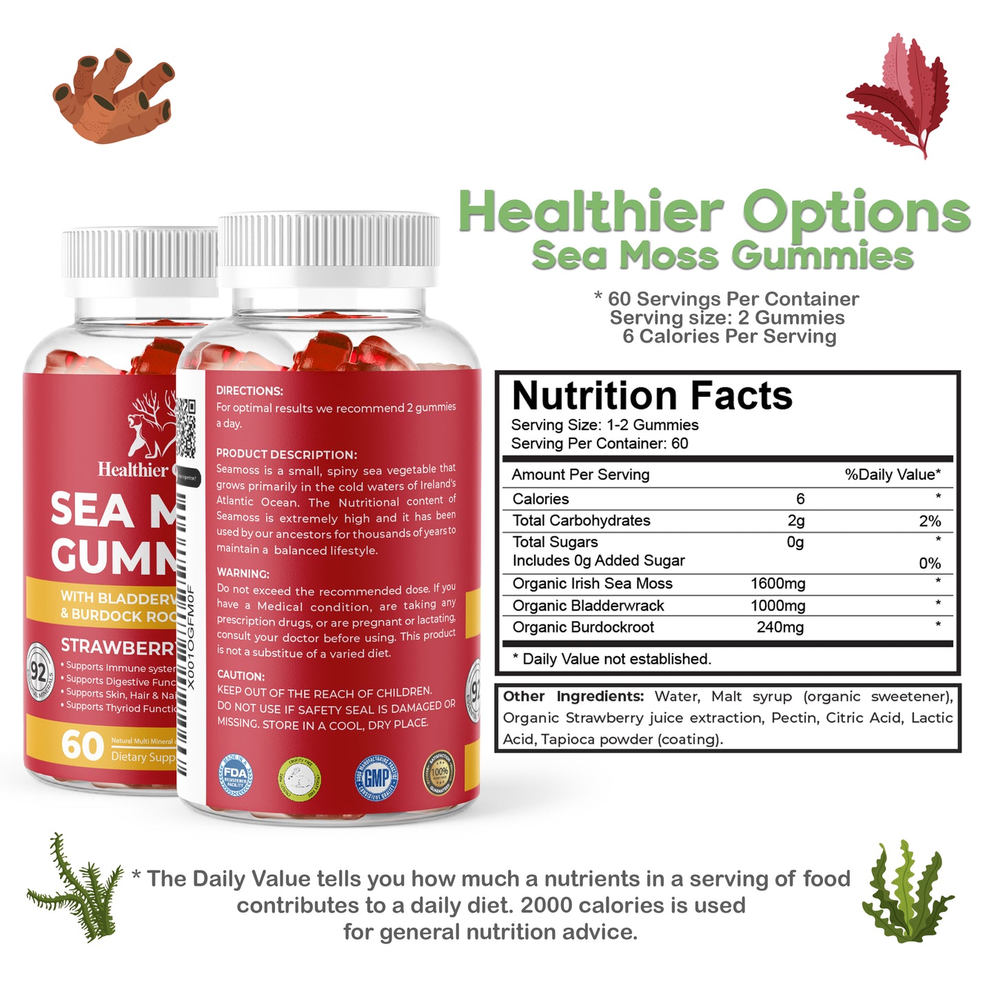 Sea Moss Gummies Strawberry Flavour