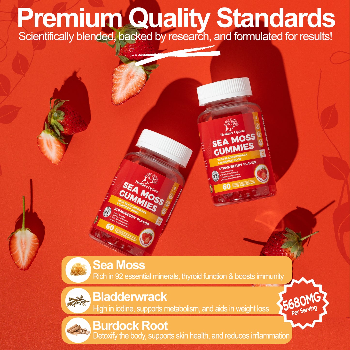 Sea Moss Gummies Strawberry Flavour