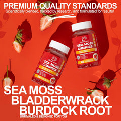 Sea Moss Gummies 5,680mg with Bladderwrack & Burdock Root, gallery image 2