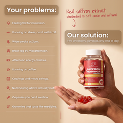 Saffron Gummies 4,755mg with Moringa, Maca & Rhodiola - Strawberry, gallery image 4