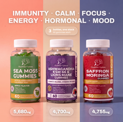 The Daily Three Bundle: Sea Moss 5,680mg, Ashwagandha KSM-66 4,700mg & Saffron 4,755mg Gummies, gallery image 3