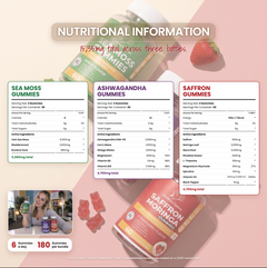 The Daily Three Bundle: Sea Moss 5,680mg, Ashwagandha KSM-66 4,700mg & Saffron 4,755mg Gummies, gallery image 7