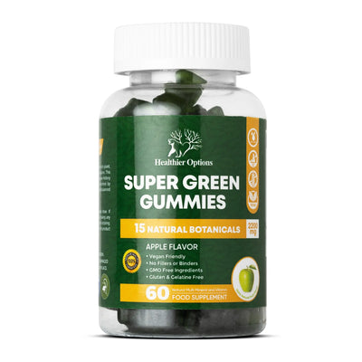 Super Greens Gummies Apple Flavour bottle