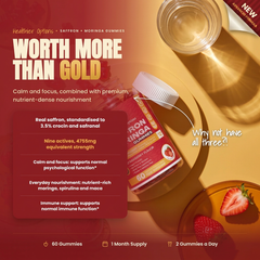 Saffron Gummies 4,755mg with Moringa, Maca & Rhodiola - Strawberry, gallery image 6